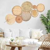 LOT DE DÉCORATION MURALE EN ROTIN