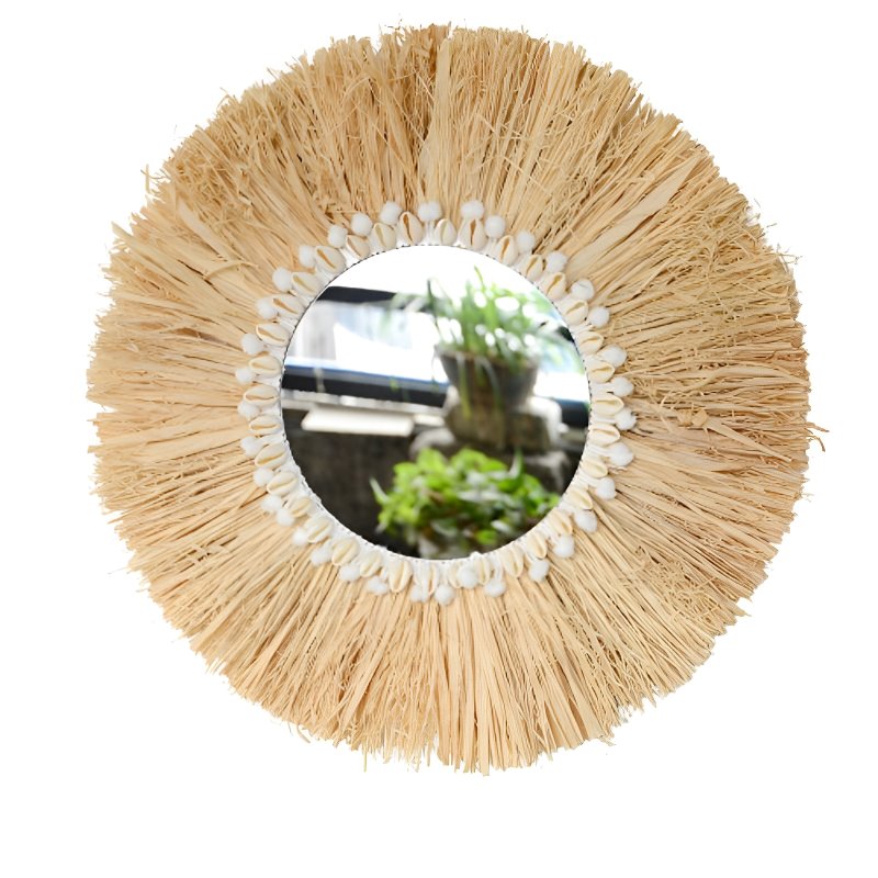 Miroir coquillage fait à la main à partir de coquillages naturels pour