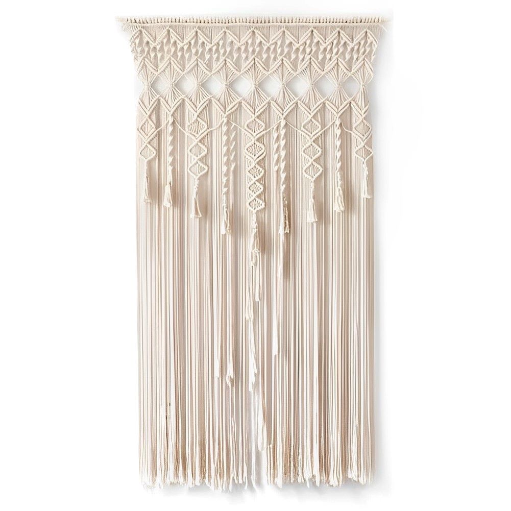 Rideau Décoratif Avec Pompons - 165 X 44 Cm, Prêt à Poser, Couleur Orange, Neuf