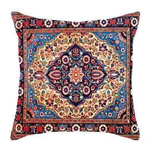 Coussin brodé main orange clémentine, déco bohème chic salon moderne