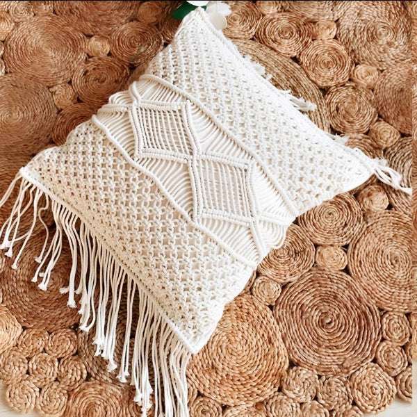 Coussin macramé bohème