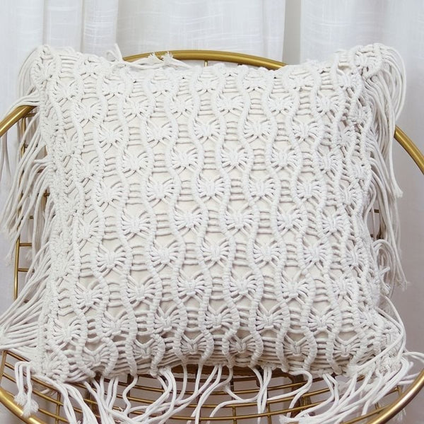 coussin macramé fait main