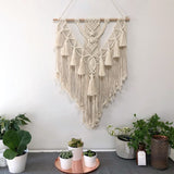 creation murale macrame beige