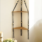 étagère en macramé noir