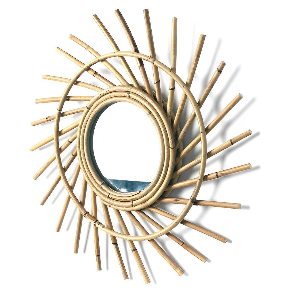 Miroir Mural Décoratif Signé James Tobin – Art Spiral Soleil Style Grotte – Occasion – Pièce Unique