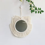 miroir macramé blanc