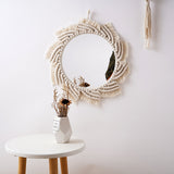 miroir en macrame spirale