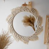 miroir macrame spirale