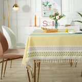 nappe boheme jaune et bleue